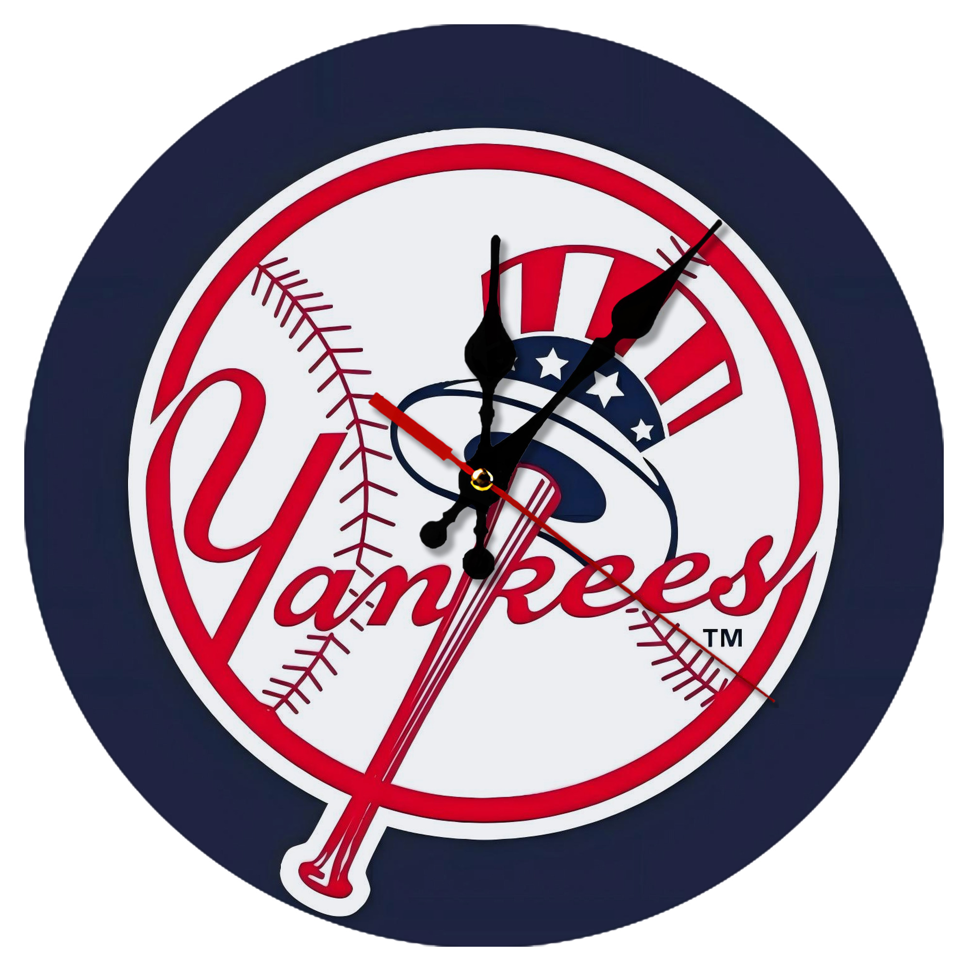 New York Yankees 157 Silent Round Wall Clock – Modern & Stylish DIY Design, Durable Wood Construction, Easy To Install – Perfect For Office, Bedroom, Living Room, And More